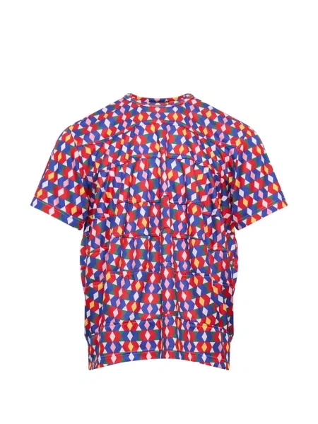 Tricou Comme Des Garcons Homme Plus cu imagine cu imprimeu geometric plasă roșu