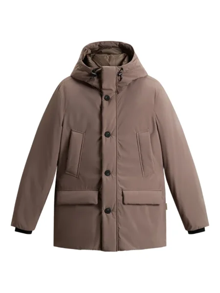Geacă Woolrich cu glugă maro