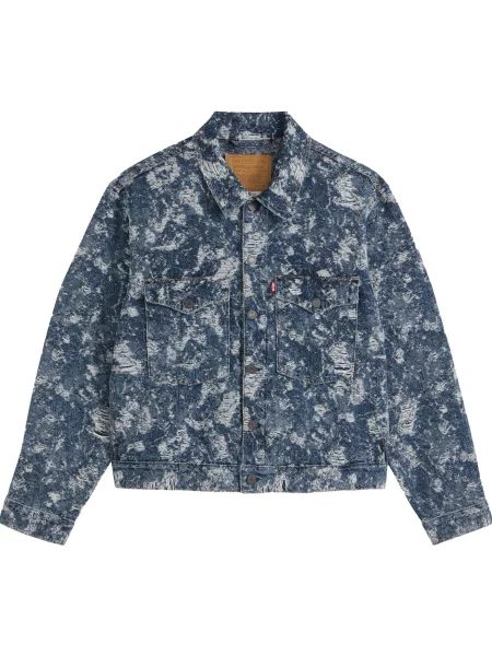 LEVI'S ® Geacă de primăvară-toamnă EMBARCADERO STATION albastru gențiană / albastru porumbel / murdar alb