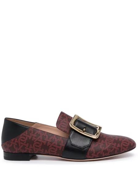 Pantofi loafer Bally cu cataramă roșu