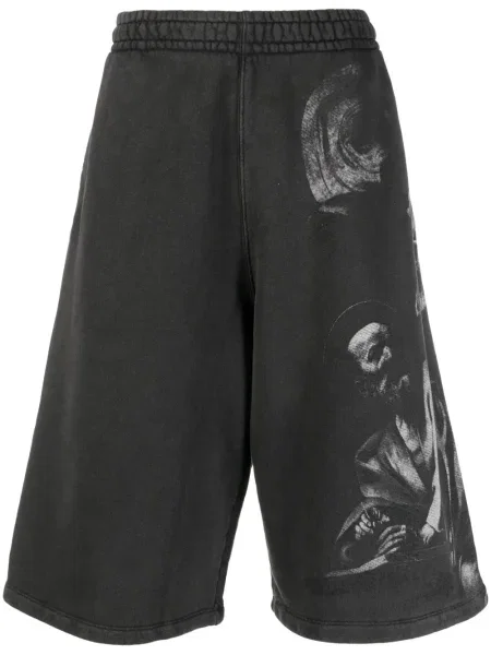 Pantaloni scurți Off-white cu imagine alb