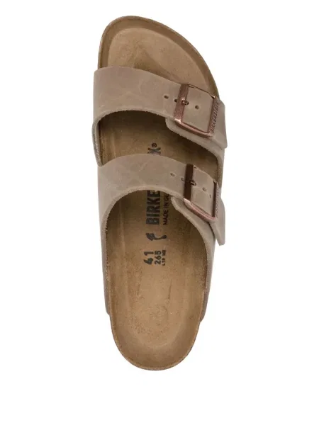 Кожени сандали Birkenstock с катарама кафяво