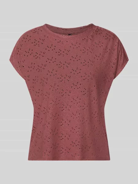 T-shirt o kroju relaxed fit z efektem podpalania model SMILLA' Only bordowa