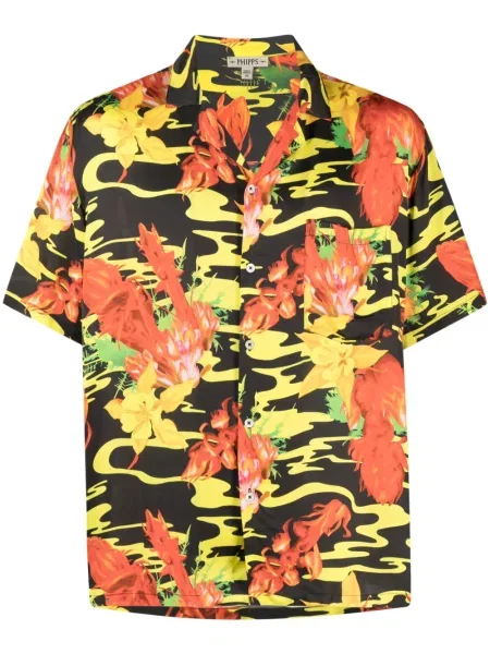 Cămașă Phipps cu model floral cu imagine negru