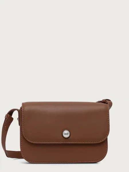Weekend Max Mara crossbody kabelka kožená WKAPETALI hnědá