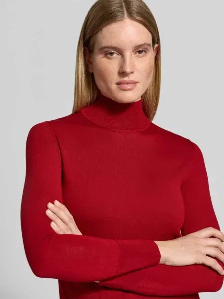 Sweter z golfem z wełny z drobnym splotem Jake*s Collection