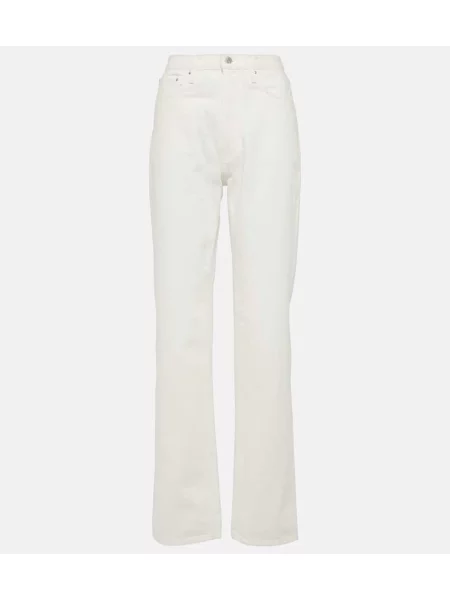 Blugi drepți Toteme cu talie înaltă alb