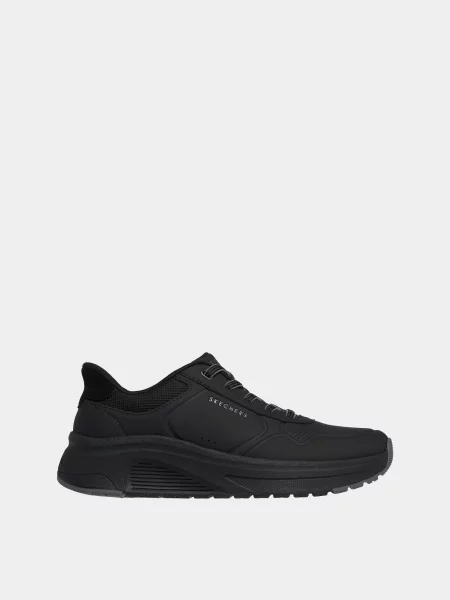 Кожаные повседневные кроссовки Skechers черные