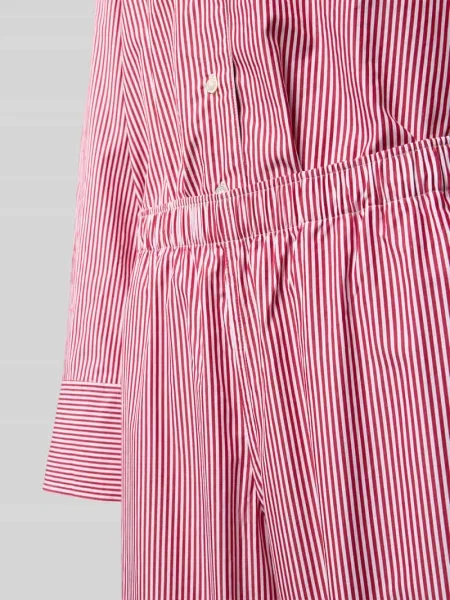 Piżama z kołnierzem z połami Polo Ralph Lauren czerwona