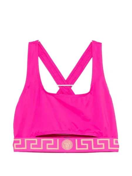 Bikini Versace cu bretele cu autograf roz