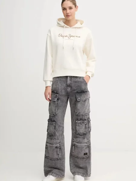 Alpha Industries jeansy high waist szare