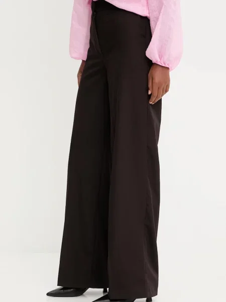 Hlače Answear.LAB ravna visoki struk smeđa