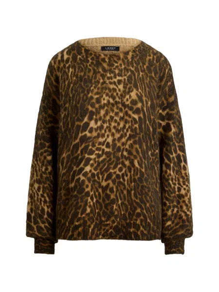 Pulover Lauren Ralph Lauren cu imagine cu model leopard maro