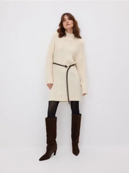 Reserved Сукня з додаванням вовни кремовий 