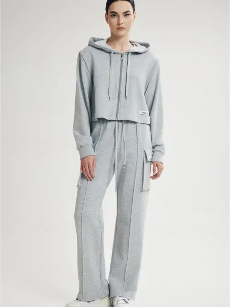 Pantaloni cu Flow amestecat gri