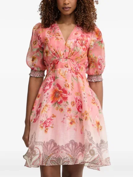 Rochie mini Hale Bob cu model floral cu imagine roz