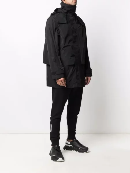 Kaput Dsquared2 s kapuljačom s printom crna