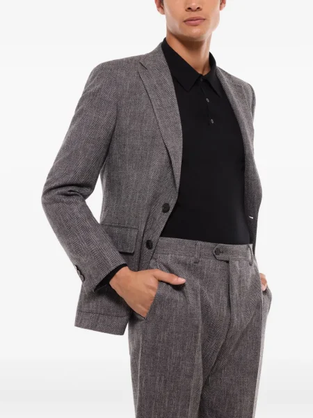 Sacou Fursac cu model herringbone gri