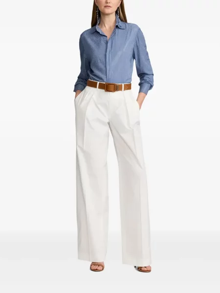 Cămașă Ralph Lauren Collection de mătase albastru