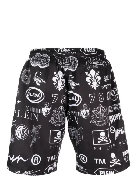 Raštuotos maudymosi kelnaitės Philipp Plein juoda