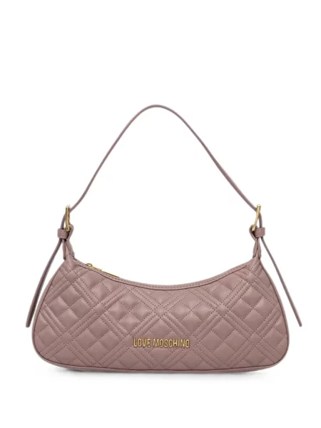 Matlasat geantă shopper Love Moschino cu autograf roz