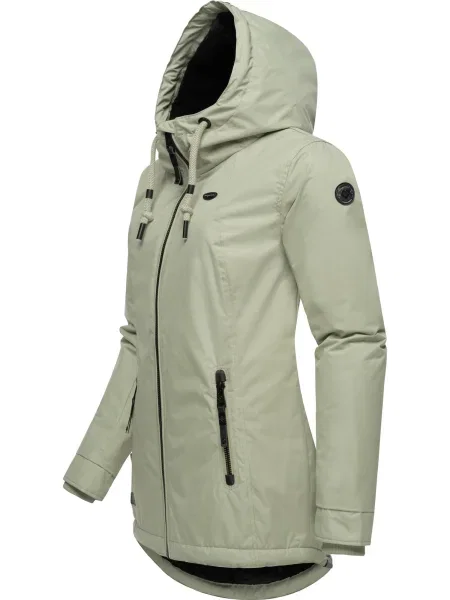 Ragwear Zimná bunda Zuzka pastelovo zelená čierna