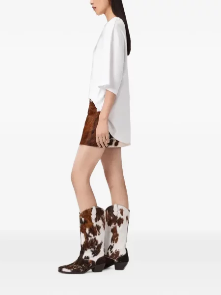 Mini szoknya Allsaints nyomtatás barna