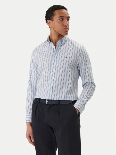 TOMMY HILFIGER Ing Flex tengerészkék / világoskék fehér