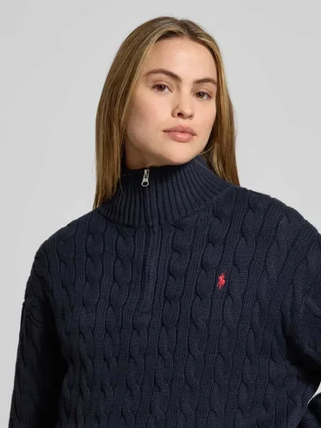 Sweter Polo Ralph Lauren z kołnierzem granatowy