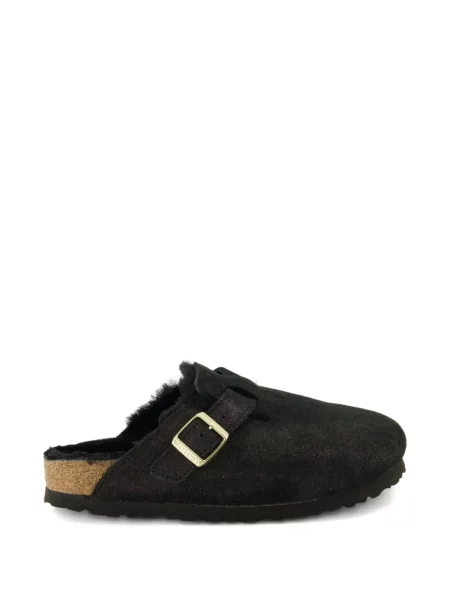 Papuci tip mules Birkenstock cu cataramă negru
