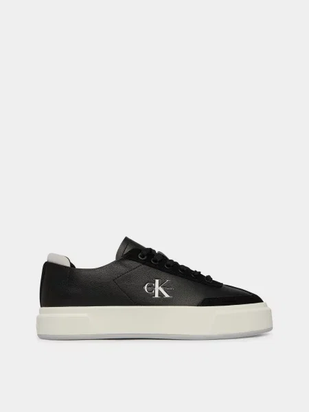 Шкіряні Кеди низькі Calvin Klein BASKET CUPS LUP WT LTH SU чорний