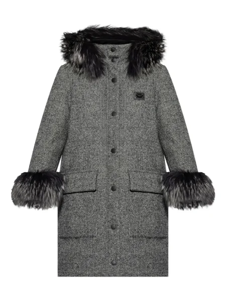 Palton de blană Dolce & Gabbana de lână gri