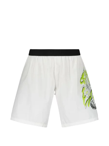 Slip de baie Plein Sport cu imagine alb