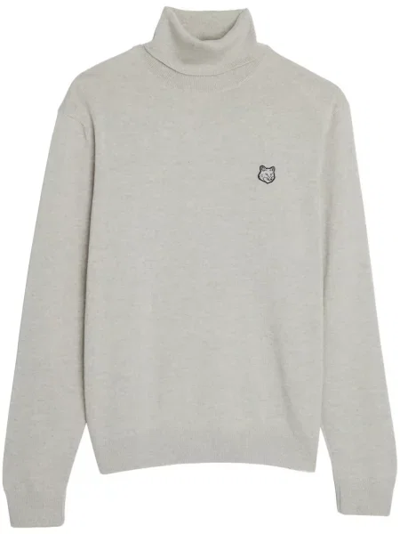 Pulover Maison Kitsune de lână lung gri