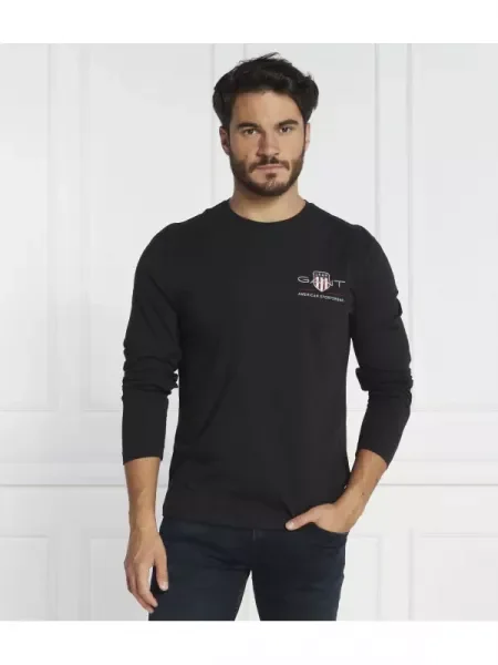 Tricou mânecă lungă Gant negru