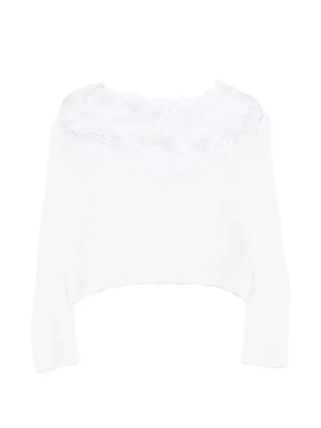 Pulover Ermanno Scervino din dantelă alb