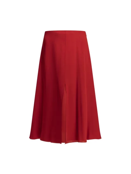 Lniana spódnica midi Valentino czerwona