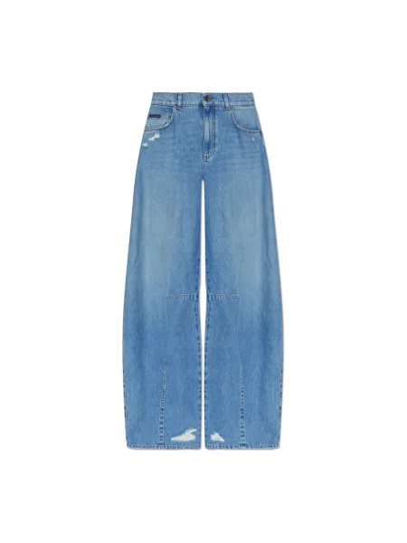 Szerokie jeansy Dolce And Gabbana niebieskie