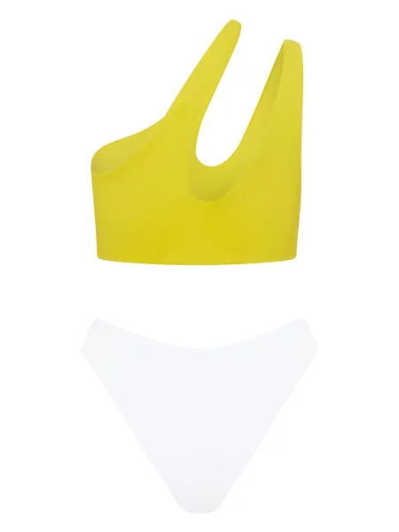 Bikini Let's Swim cu un umăr gol galben
