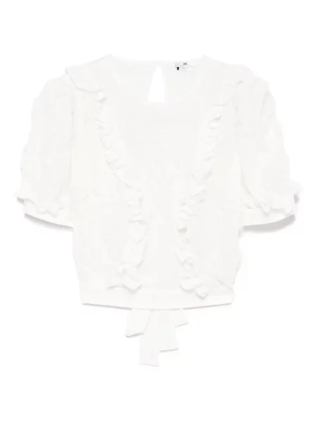 Top Elisabetta Franchi cu broderie alb