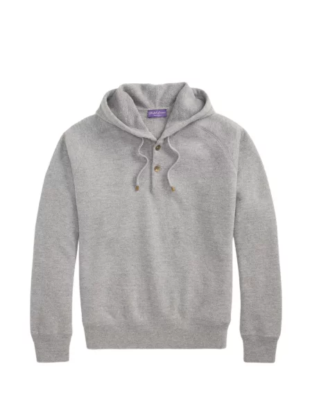 Hanorac cu glugă Ralph Lauren Purple Label cu cordon gri