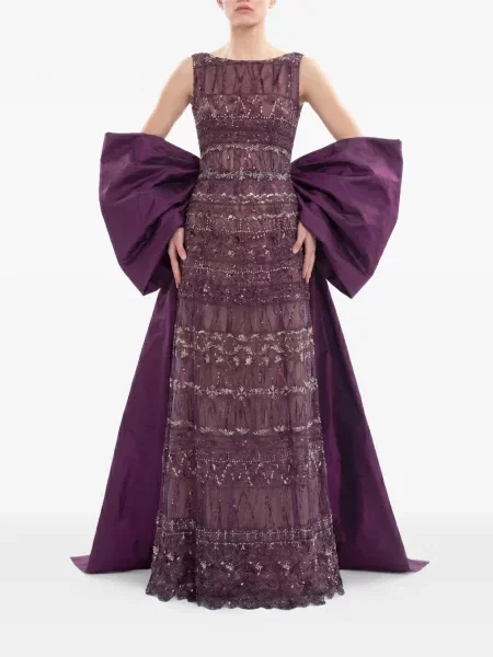 Rochie maxi Saiid Kobeisy cu paiete violet