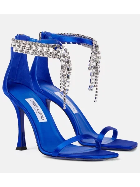 Sandale Jimmy Choo din satin albastru