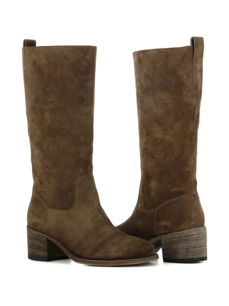 Botine Officine Creative din piele de căprioară maro