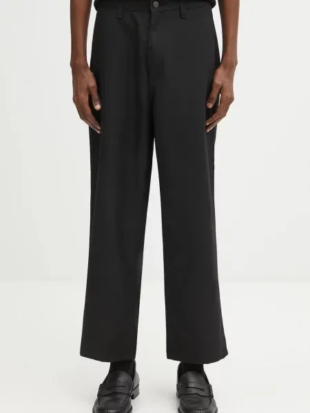 Carhartt WIP pantaloni cu lână Ray Single Knee Pant cămașă dreaptă pentru bărbați neagră