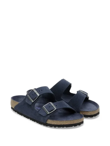 Sandale Birkenstock din piele de căprioară albastru