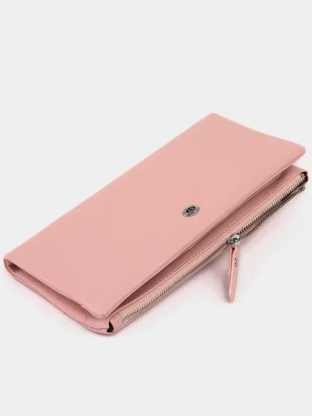 Кожаный кошелек St Leather Accessories розовый