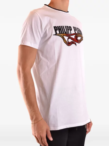 Tricou Philipp Plein cu imagine alb