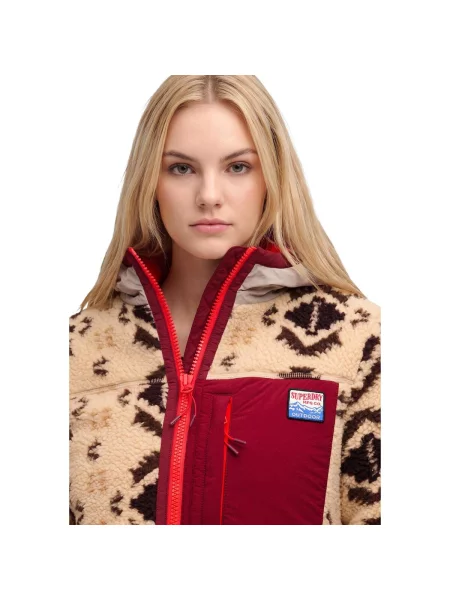 Fleecová mikina Superdry béžová