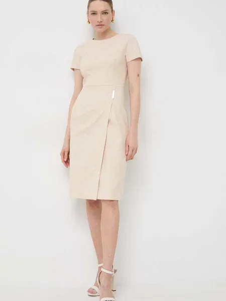 BOSS rochie mini mulata bej